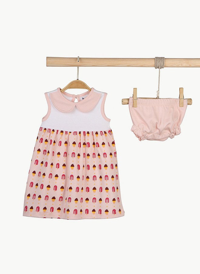 BONTOTS Infant Girls Pack of 2 Sunny Adventure & Scoops of Joy Organic Cotton Dresses - Image 3